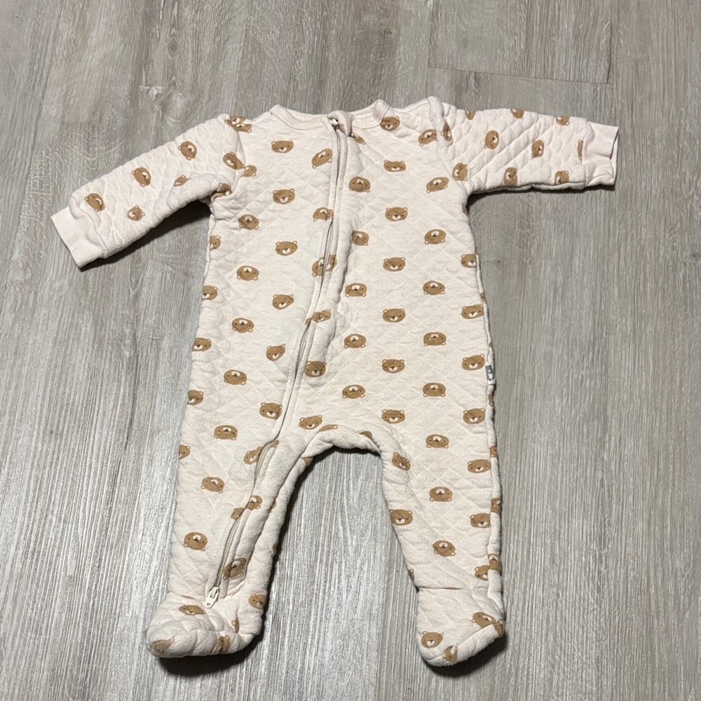 Rabbit + Bear Cozy Cream and Brown Kids One Piece